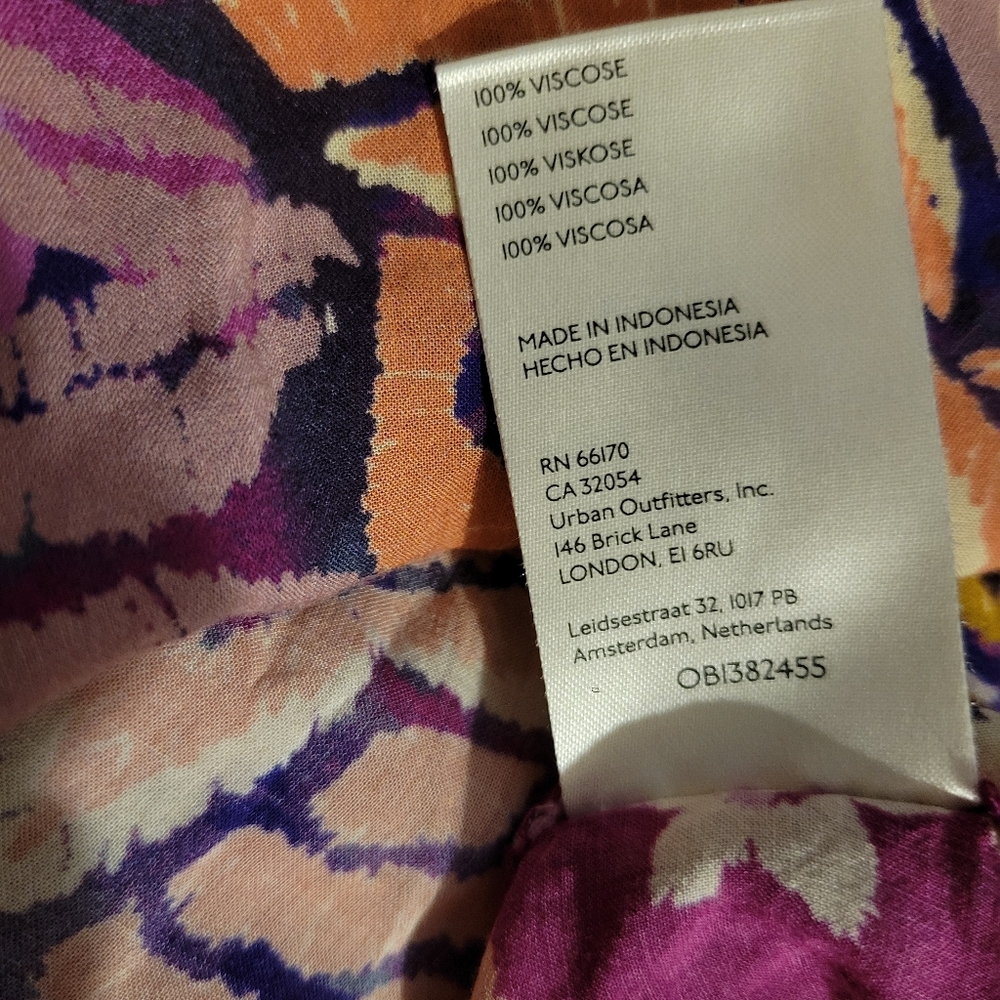 Pilcro Floral Button-Down Shirt in Purple, Pink, Orange - Picture 7 of 7